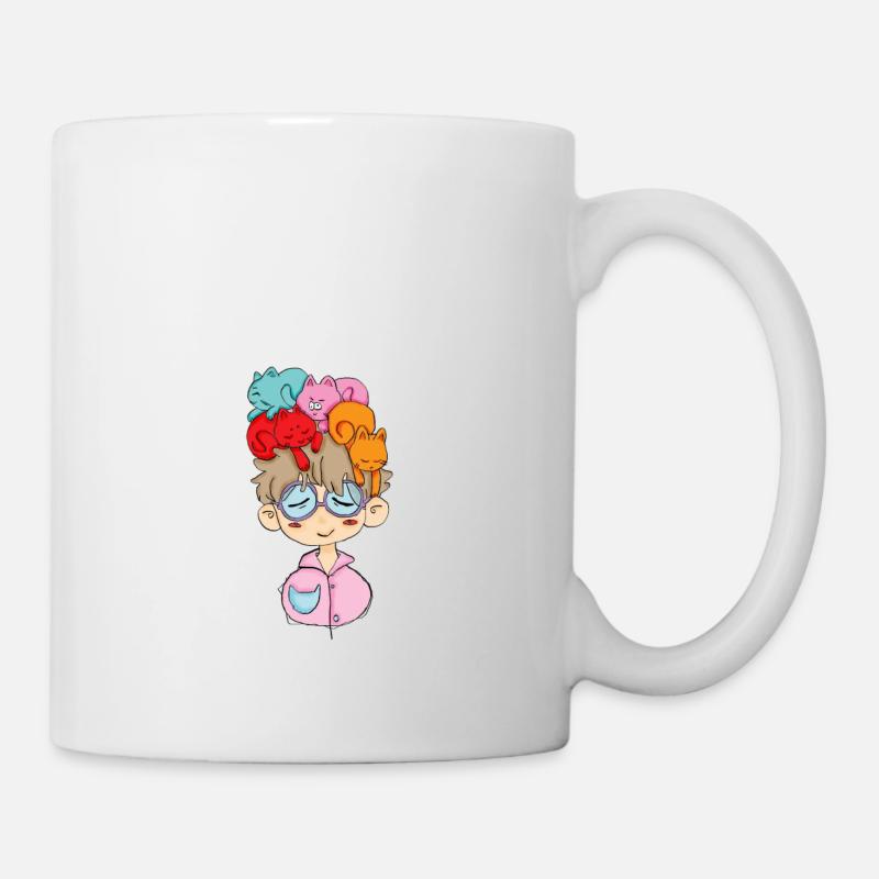 Chats sur la tête, Petscontest - Mug blanc - blanc