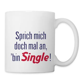 Sprich mich doch mal an, 'bin Single! Vektor Vecto - Tasse - Weiß - Rechts