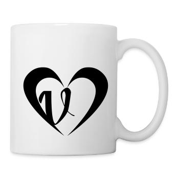 Heart with V - Mug - white - Right
