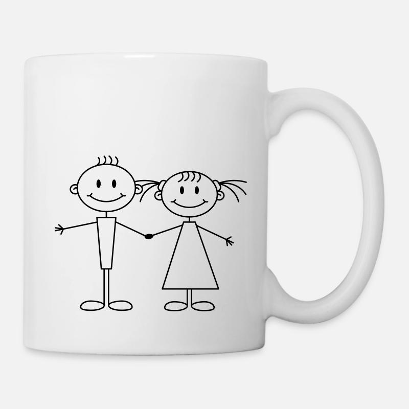 girl_and_boy - Tasse - Weiß