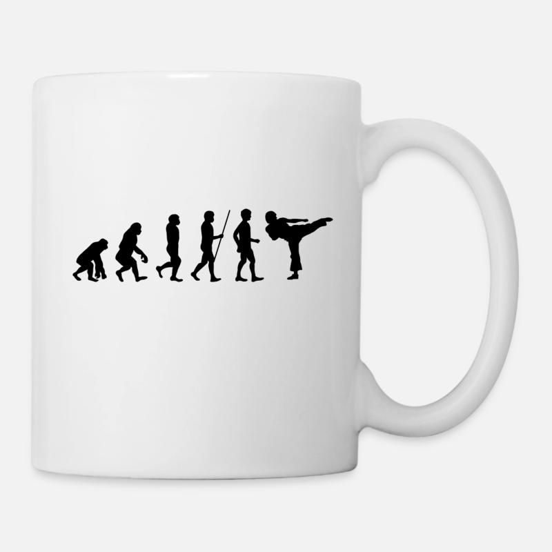 KARATE Evolution Kampfsport Kickboxen Bruce Lee - Tasse - Weiß