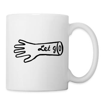 "Let Go" Hand Geschenk Idee - Tasse - Weiß - Rechts