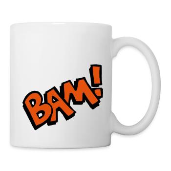 Bam! Comic Sprechblase Lustig Schrift Geschenk - Tasse - Weiß - Rechts