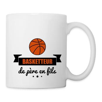 Basketteur de père en fils - Mug blanc - blanc - Droite