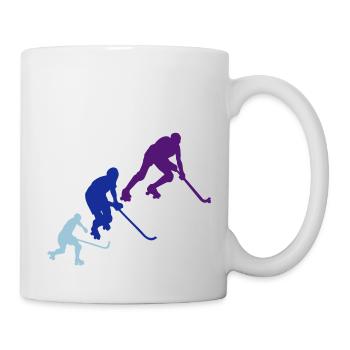 rink hockey silhouette player6 animation - Mug blanc - blanc - Droite