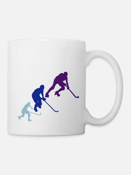 rink hockey silhouette player6 animation - Mug blanc - blanc