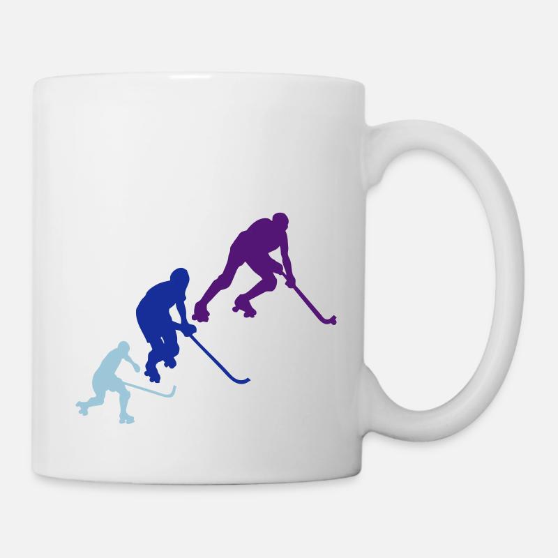 rink hockey silhouette player6 animation - Mug blanc - blanc