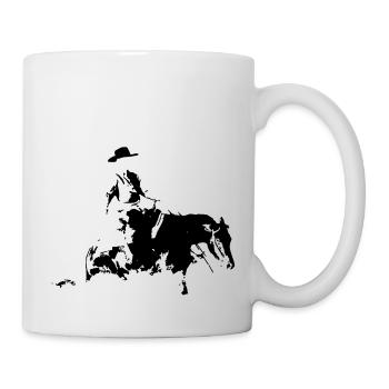 Sliding Stop Silhouette Reining Westernreiten - Tasse - Weiß - Rechts