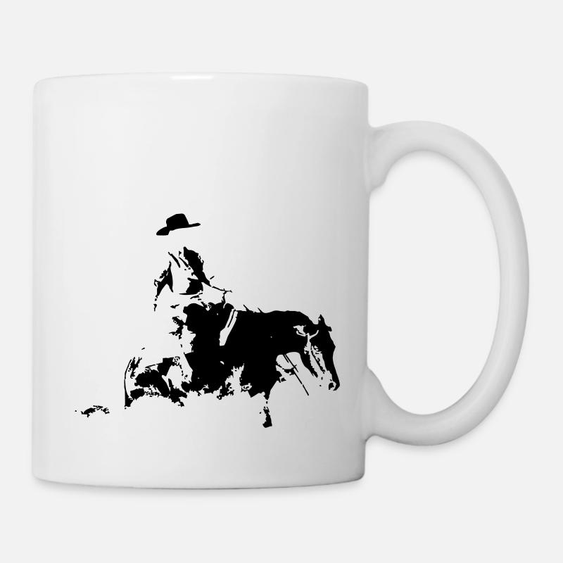 Sliding Stop Silhouette Reining Westernreiten - Tasse - Weiß