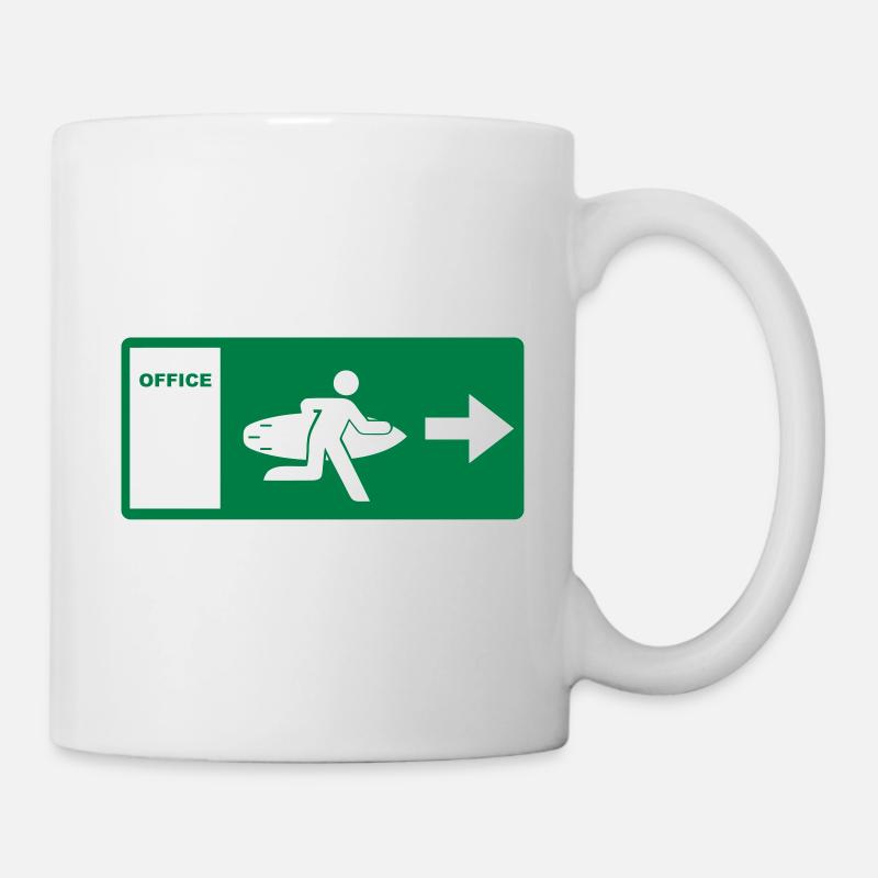 bureau évasion surf - Mug blanc - blanc