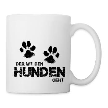 Il marche avec les chiens - Mug blanc - blanc - Droite