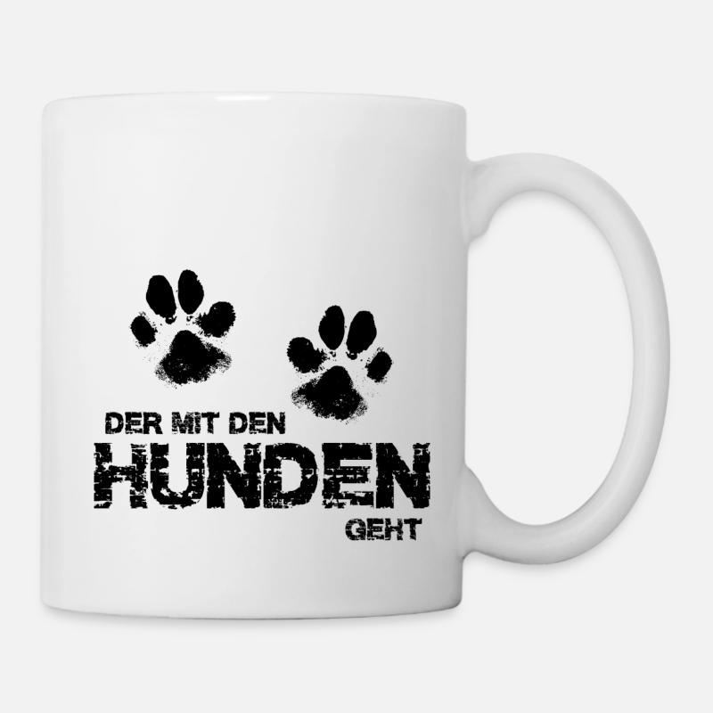 He walks with the dogs - Mug - white