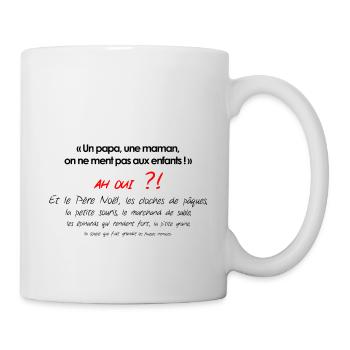 UN PAPA UNE MAMAN - Mug blanc - blanc - Droite
