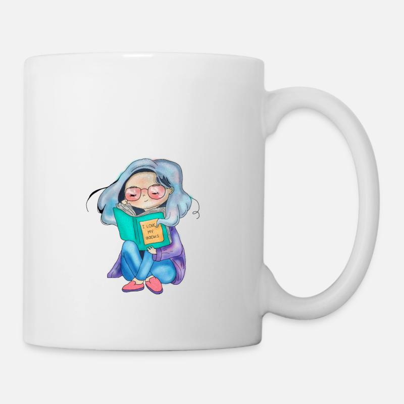 Ich lese Bücher - Tasse - Weiß
