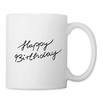 Lettrage joyeux anniversaire - Mug blanc - blanc - Droite