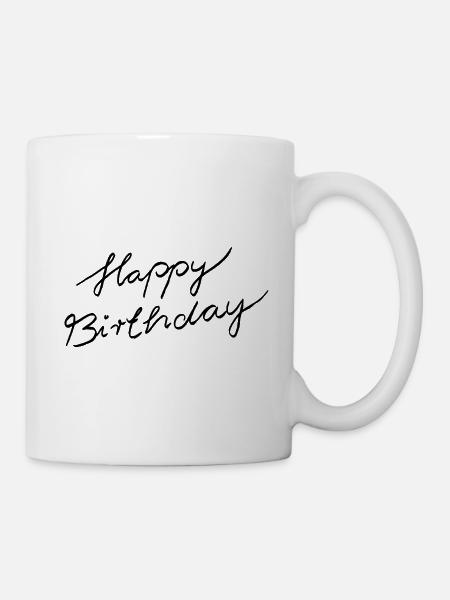 Happy Birthday Schriftzug - Tasse - Weiß