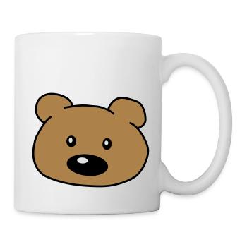 Cute Cute Cute Bear Face Brown Bear Head - Mug - white - Right