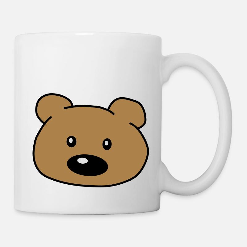Cute Cute Cute Bear Face Brown Bear Head - Mug - white