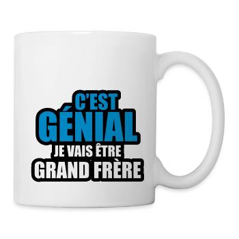 c'est génial je vais être grand frère - Mug blanc - blanc - Droite