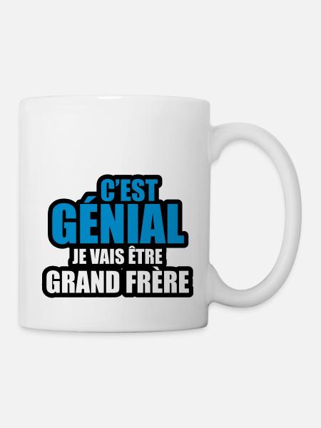 c'est génial je vais être grand frère - Mug blanc - blanc