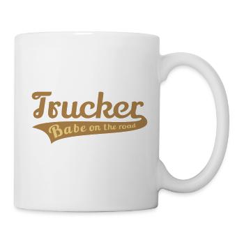 Trucker Babe on the road Truckerin LKW Fahrerin - Tasse - Weiß - Rechts