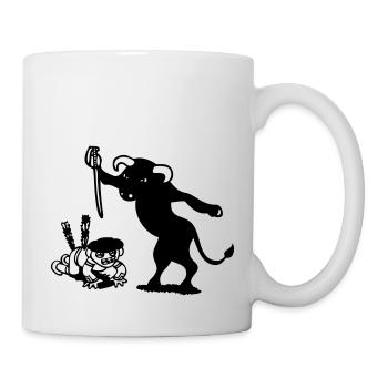 stierkampf schwarzer humor zynisch stier matador - Tasse - Weiß - Rechts