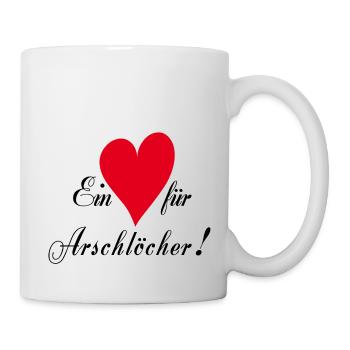 Ein Herz für Arschlöcher - Tasse - Weiß - Rechts