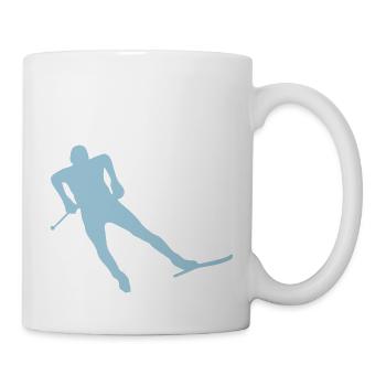 ski combine nordique fond silhouette - Mug blanc - blanc - Droite
