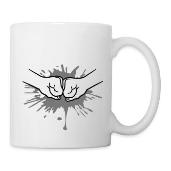 Paint Splash Drops 2 Bro Fist Fists Friends Team - Mug - white - Right