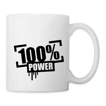 100 % de puissance Stempel - Mug blanc - blanc - Droite