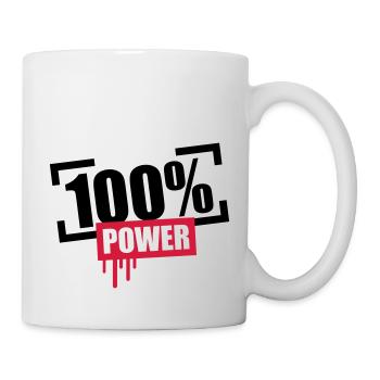 100 % de puissance Stempel - Mug blanc - blanc - Droite