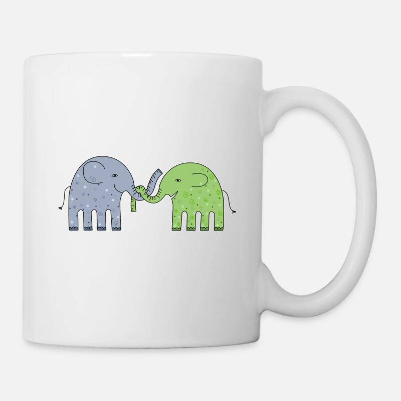 Elephant pair, elephants - Mug - white