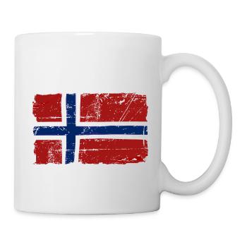 Norway Flag - Vintage Look - Mug - white - Right