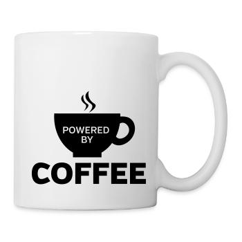 Powered By Coffee - Tasse - Weiß - Rechts