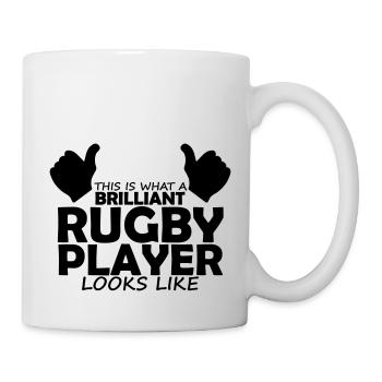 brilliant rugby player - Mug - white - Right