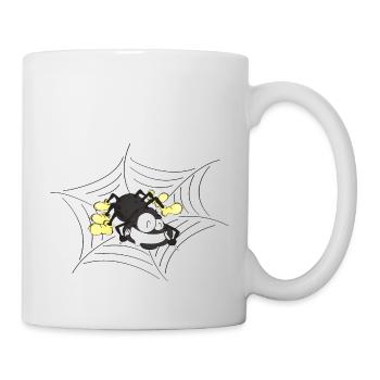 Araignée affamée sur le web - Mug blanc - blanc - Droite