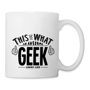 awesome geek looks like pro design - Mug - white - Right