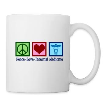 Friedensliebe Innere Medizin - Tasse - Weiß - Rechts