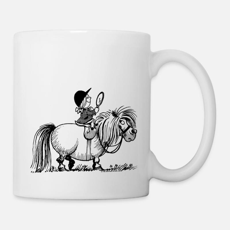 Thelwell Penelope mit einem Spiegel Reitend - Tasse - Weiß
