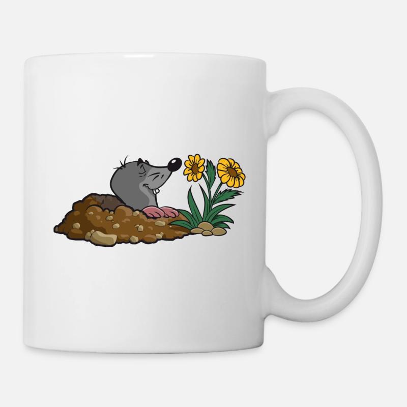 Maulwurf erde Maulwurfhuegel blume riechen duft sp - Tasse - Weiß