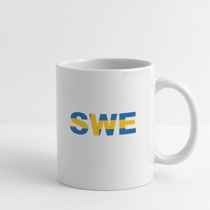 Drapeau Suède Code ISO SWE Mug blanc