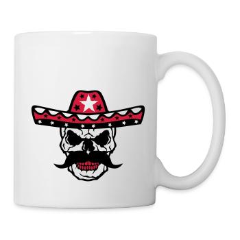 tete de mort chapeau mexicain crane 58 - Mug blanc - blanc - Droite