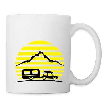 Reise - Auto und Wohnwagen - Tasse - Weiß - Rechts