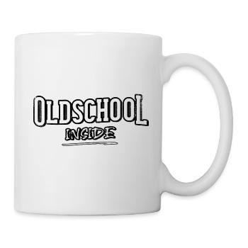 oldschool à l'intérieur de la chemise hiphop - Mug blanc - blanc - Droite