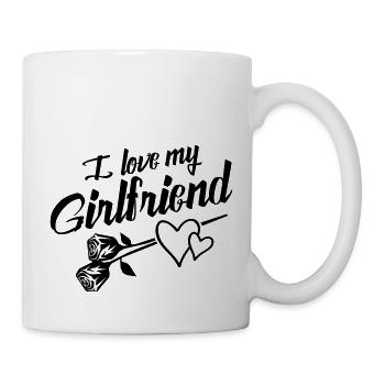i love my girlfriend design - Tasse - Weiß - Rechts