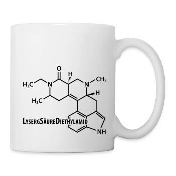 LSD Strukturformel Acid Techno-Szene Drogen Rausch - Tasse - Weiß - Rechts