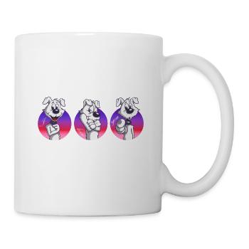 Comic Hund in Gebärdensprache „I love you“ - Tasse - Weiß - Rechts