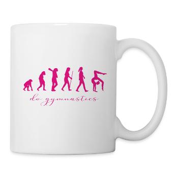 Die Evolution der Turner und des Turnen Gymnastik - Tasse - Weiß - Rechts