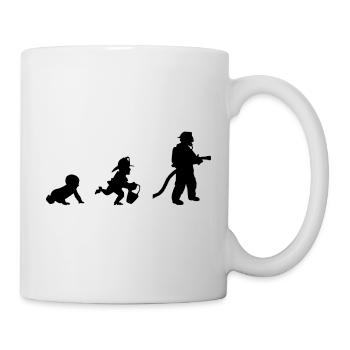 Du bébé aux jeunes pompiers en passant par les pompiers - Mug blanc - blanc - Droite