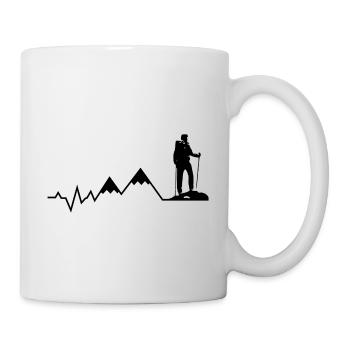 Mon cœur bat pour la randonnée - Berge Hiking EKG - Mug blanc - blanc - Droite